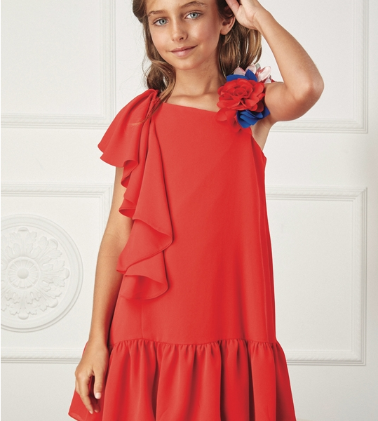 por qué Quizás imagina Vestido Amaya ceremonia rojo - Sacha Moda Infantil